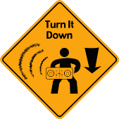 Turn it down street sign