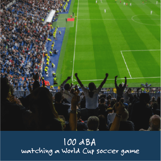 100 dBA: watching a World Cup soccer game