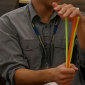 Swaying pipe cleaners with hand