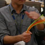 Swaying pipe cleaners with hand bent