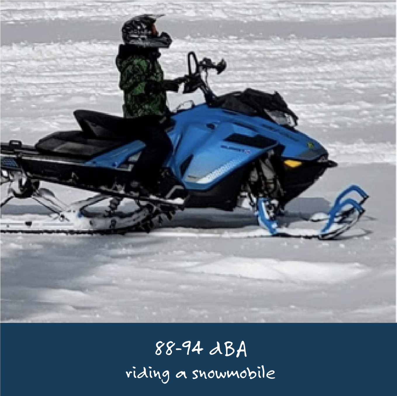 88-94 dBA: driving a snowmobile
